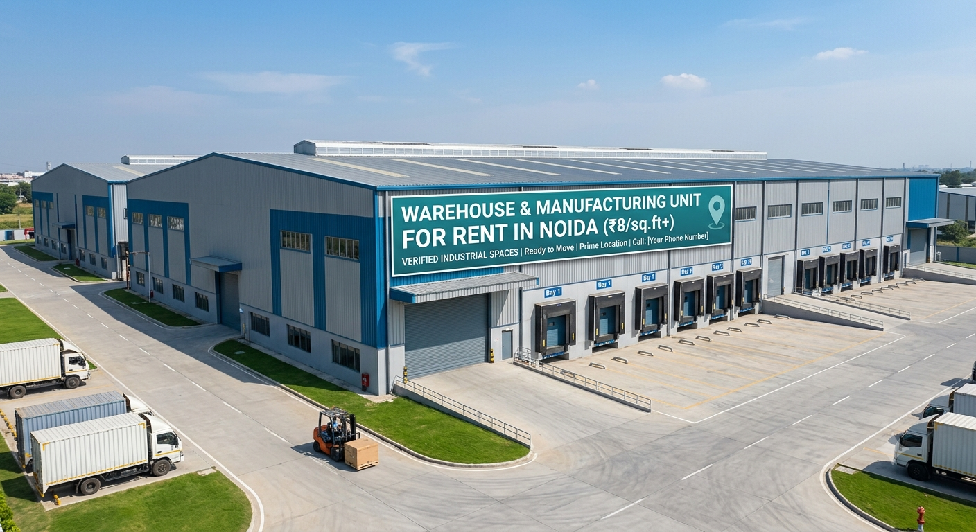 Warehouse & Manufacturing Unit for Rent in Noida (₹8/sq.ft+) | Verified Industrial Spaces