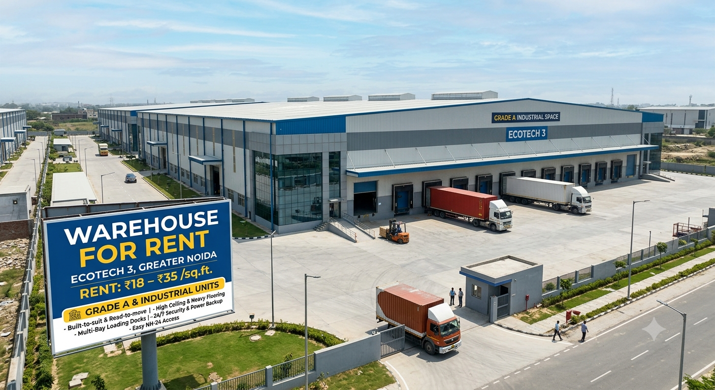 Warehouse for Rent in Ecotech 3 Greater Noida (₹18–₹35/sq.ft) | Grade A & Industrial Units