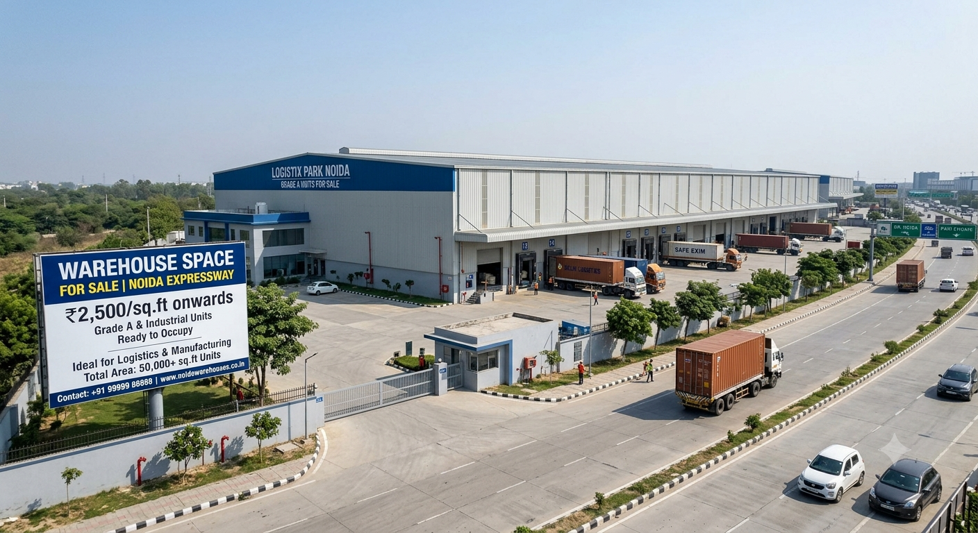 Warehouse Space for Sale in Noida Expressway (₹2,500/sq.ft+) | Grade A & Industrial Units